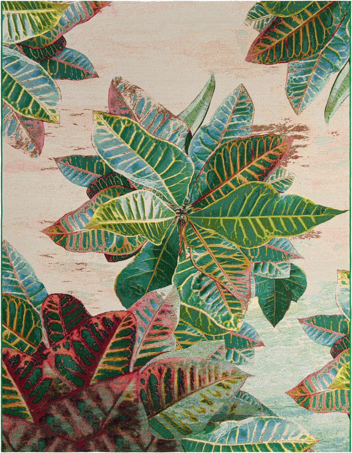 7' 10 x 11' Easy-Clean Botanical Indoor / Outdoor Rug