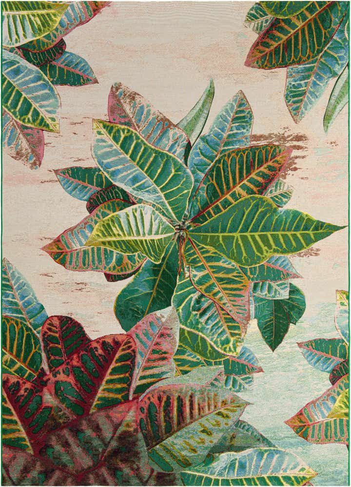 7' 10 x 11' Easy-Clean Botanical Indoor / Outdoor Rug
