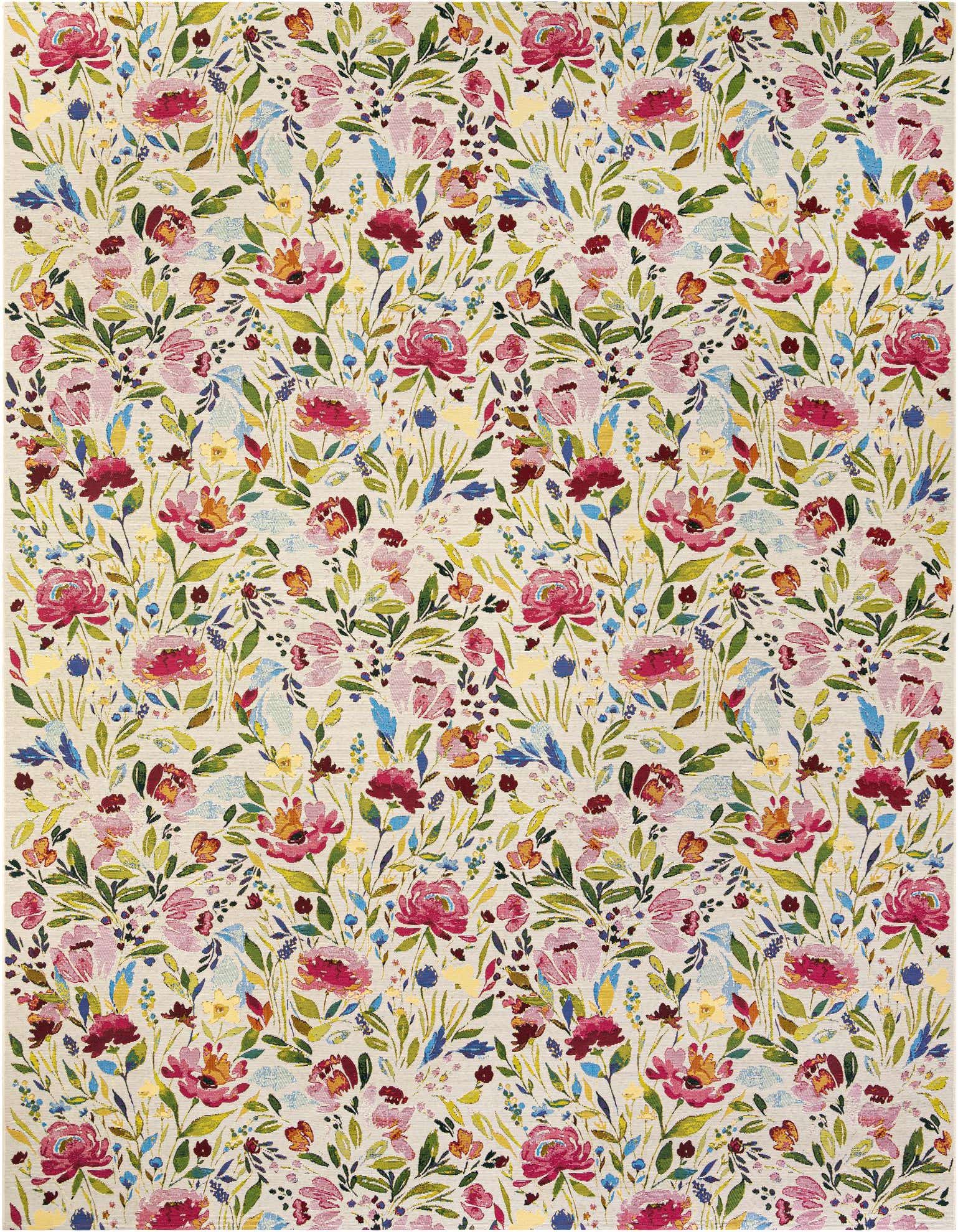 10' x 13' Easy-Clean Botanical Indoor / Outdoor Rug