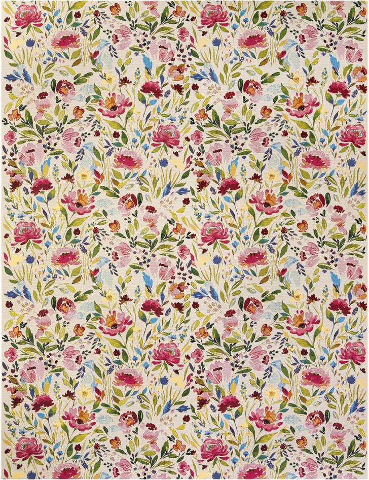 Detail image of 10' x 13' Easy-Clean Botanical Indoor / Outdoor Rug