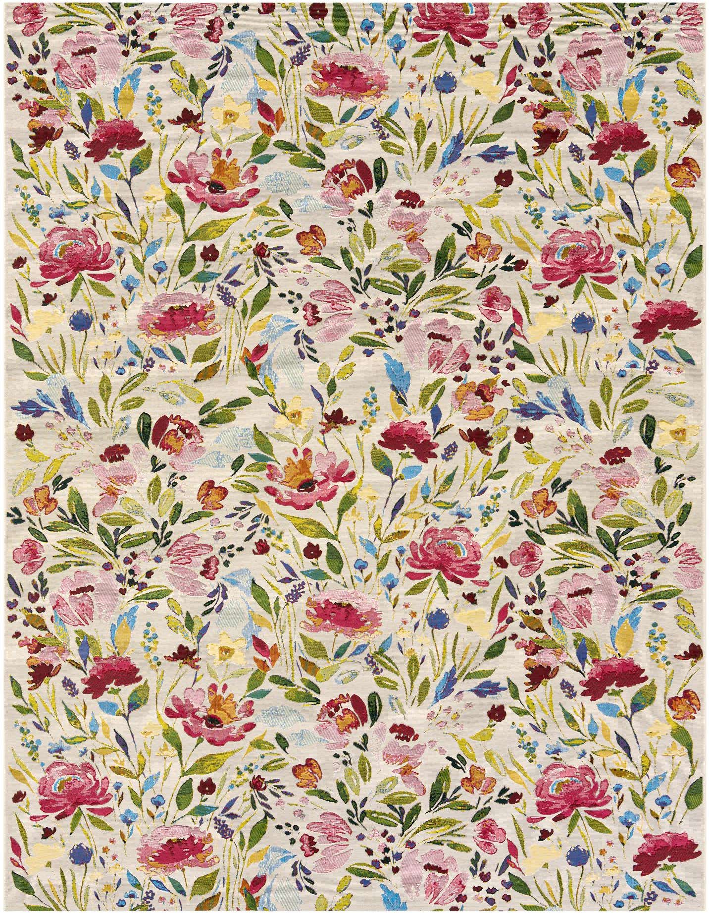 7' x 10' Easy-Clean Botanical Indoor / Outdoor Rug