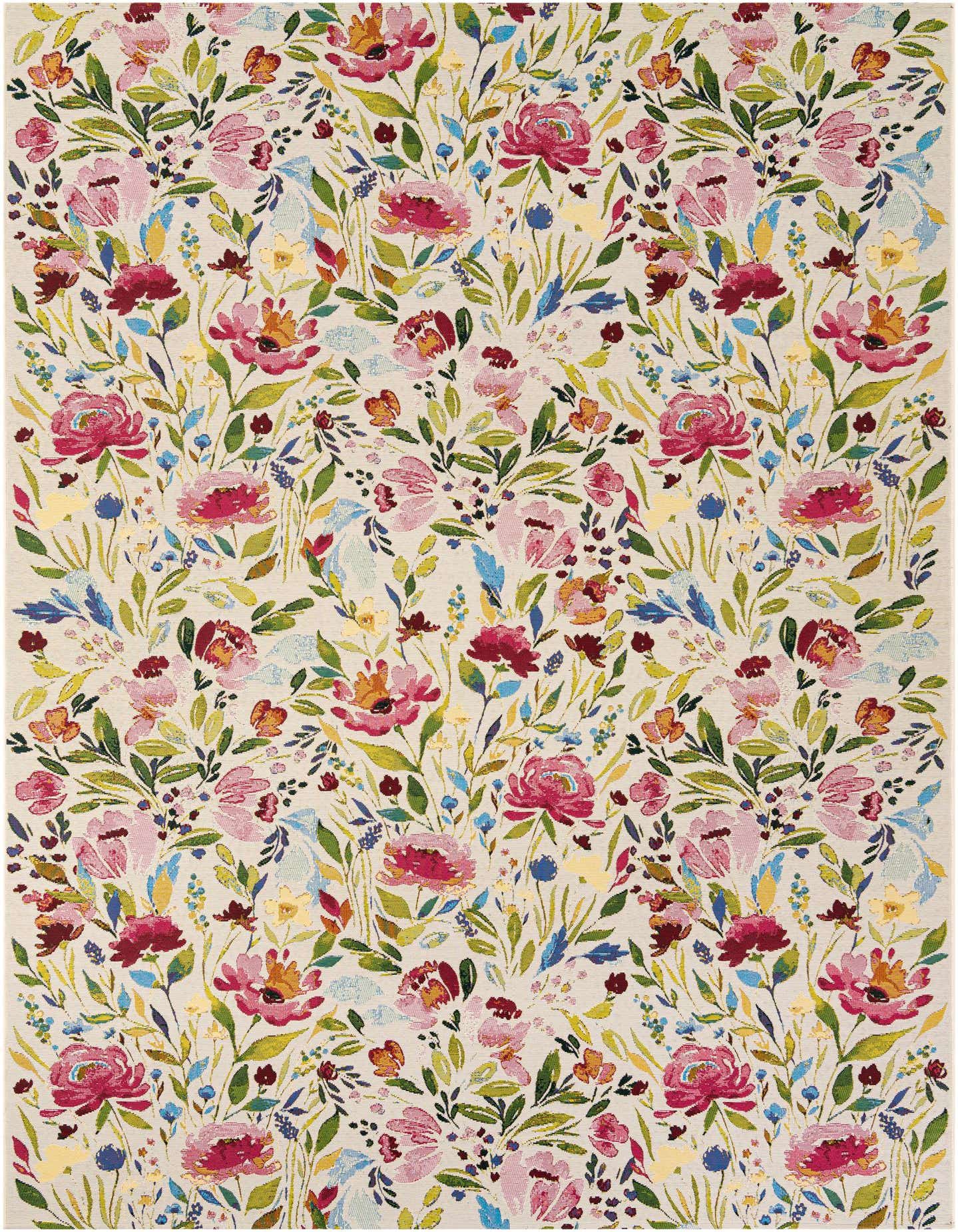 7' 10 x 11' Easy-Clean Botanical Indoor / Outdoor Rug