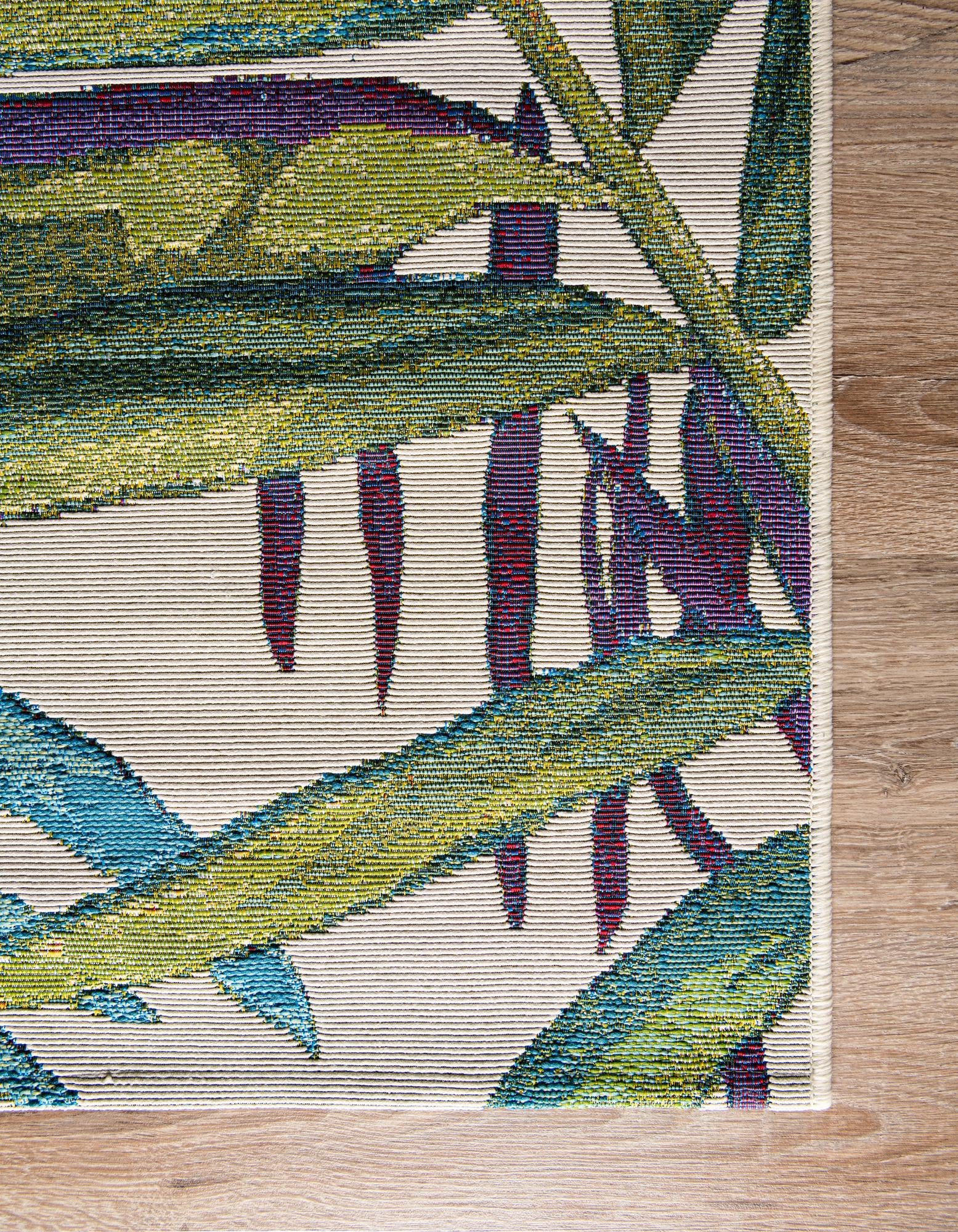 3' 3 x 5' 3 Easy-Clean Botanical Indoor / Outdoor Rug