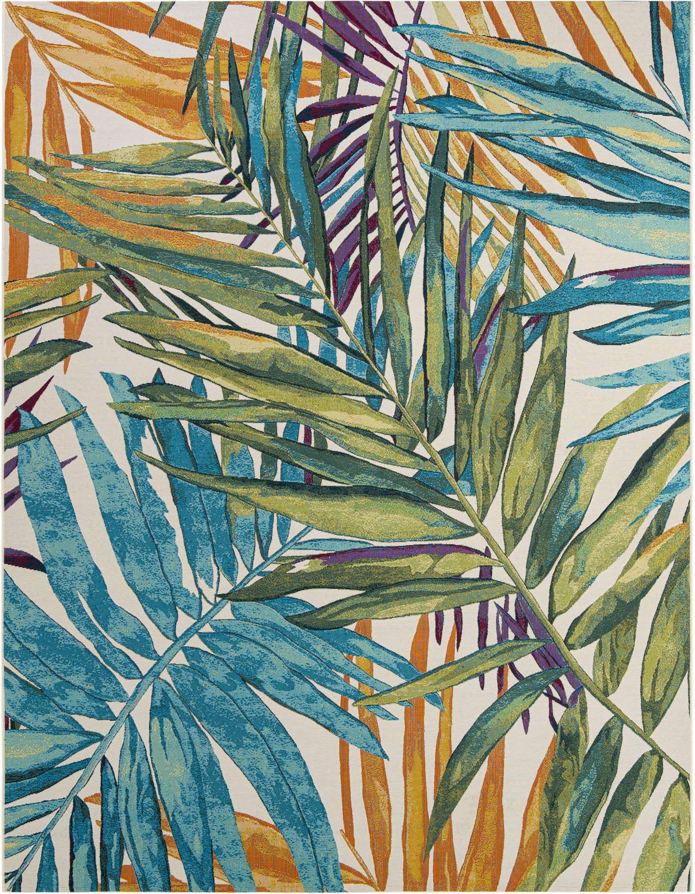 7' 10 x 11' Easy-Clean Botanical Indoor / Outdoor Rug