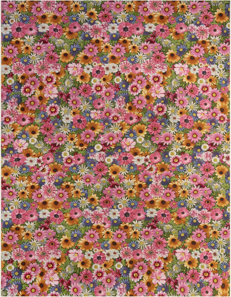 Detail image of 10' x 13' Easy-Clean Botanical Indoor / Outdoor Rug