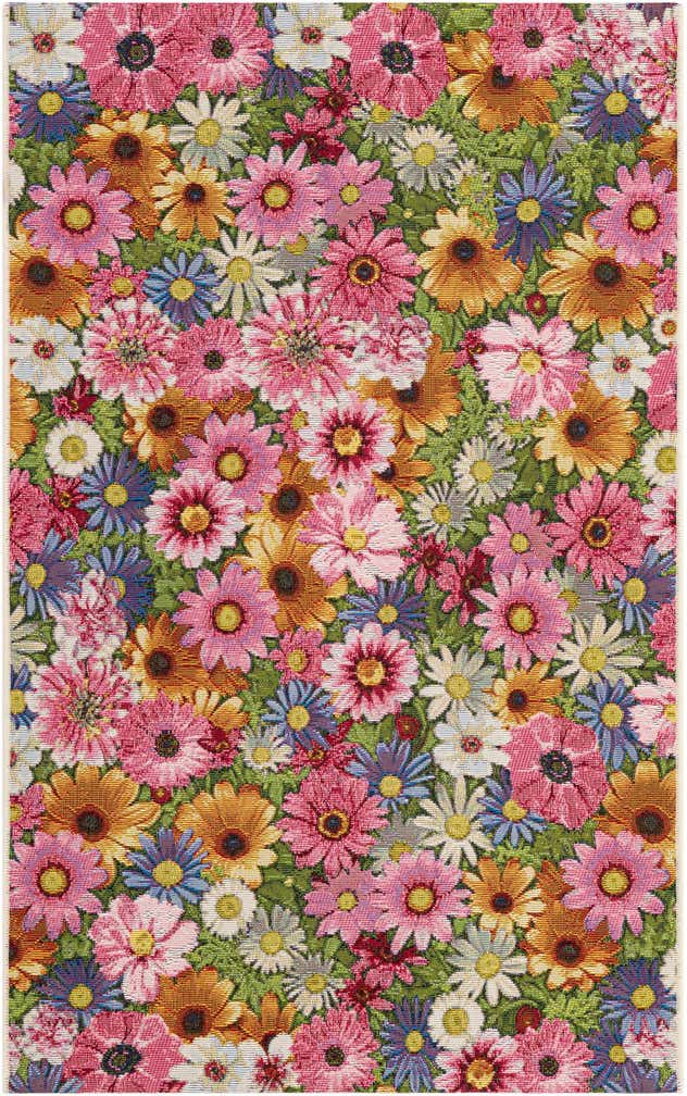 3' 3 x 5' 3 Easy-Clean Botanical Indoor / Outdoor Rug
