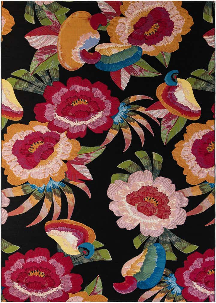 7' 10 x 11' Easy-Clean Botanical Indoor / Outdoor Rug