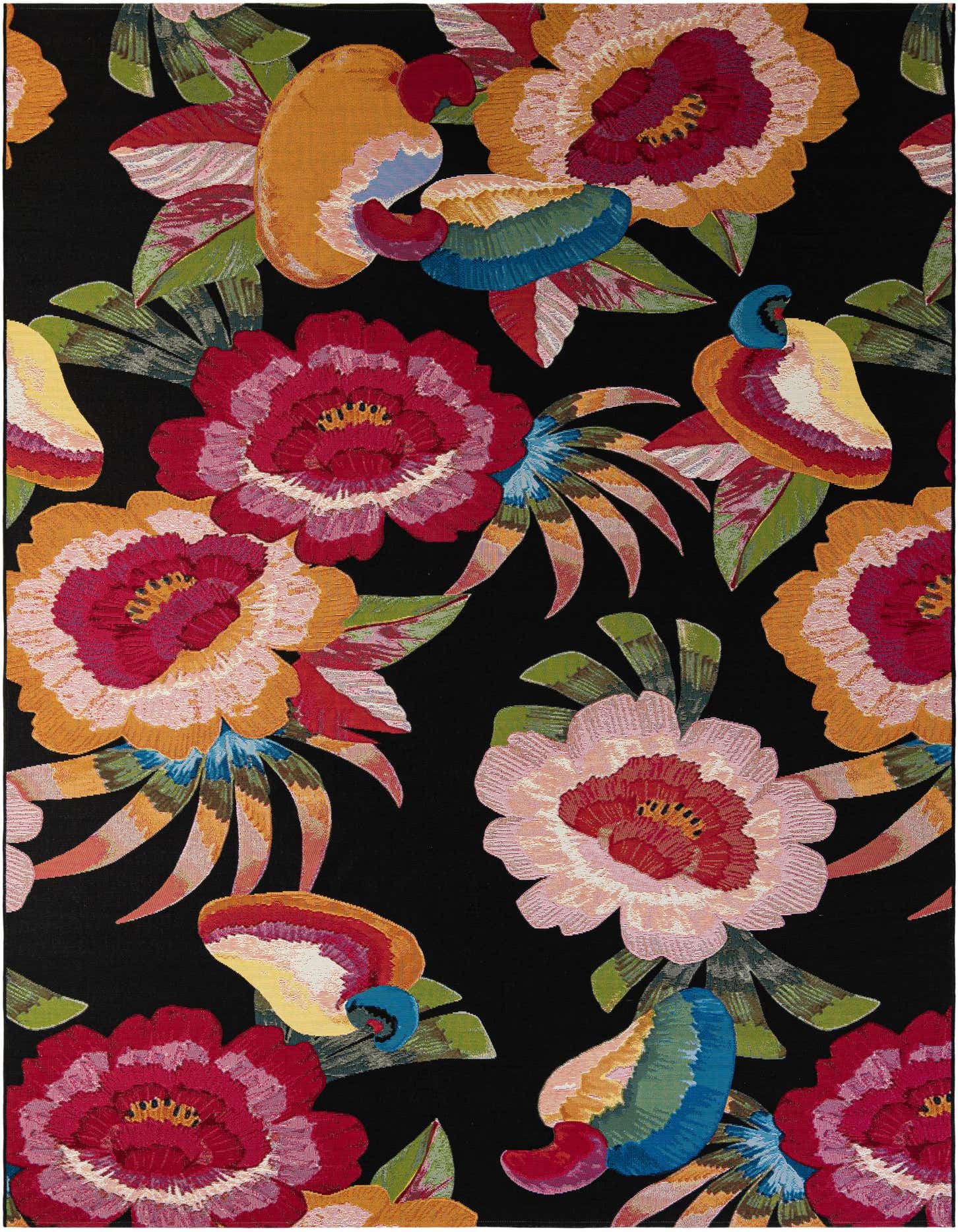 7' 10 x 11' Easy-Clean Botanical Indoor / Outdoor Rug