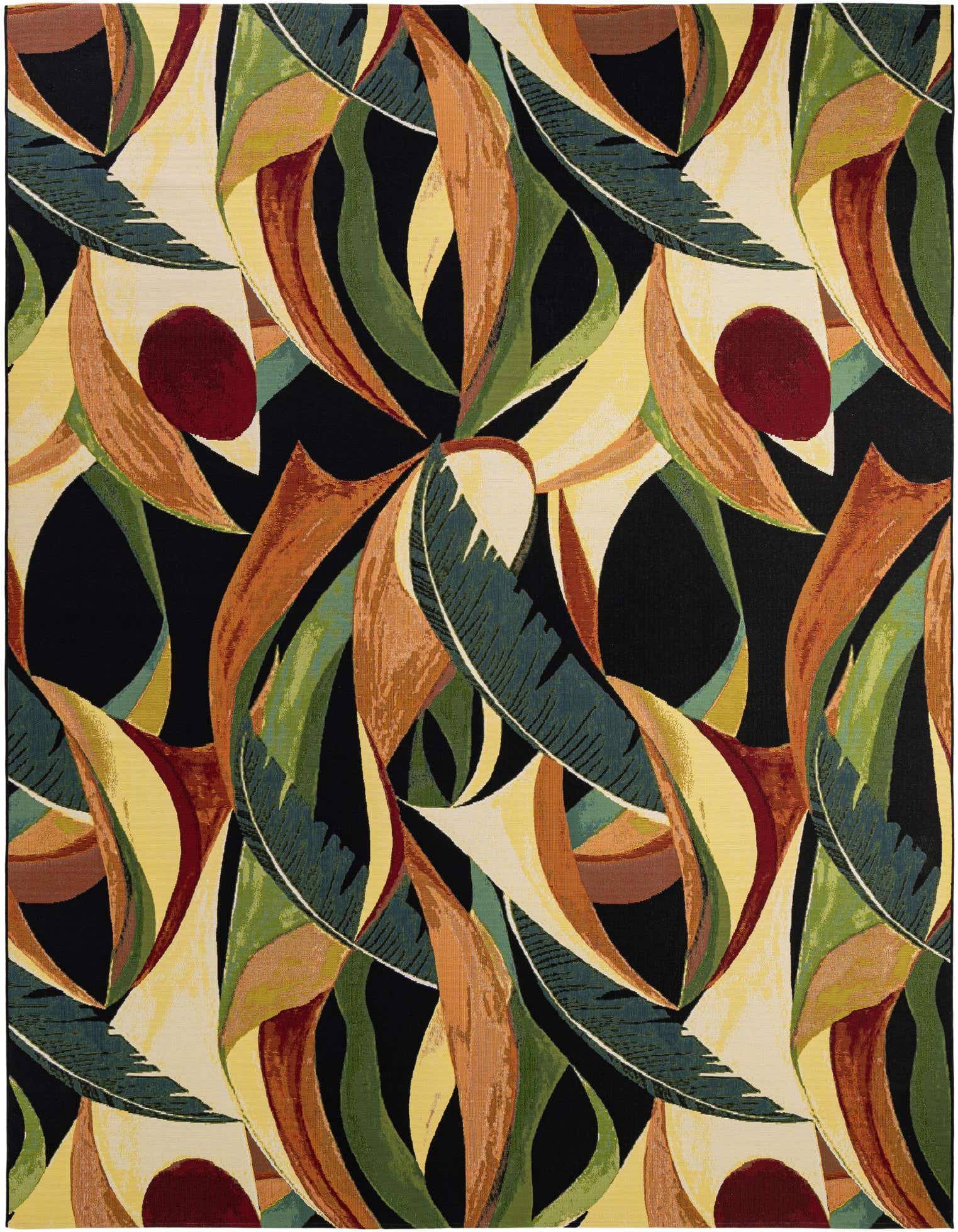 Primary image 10' x 13'  Washable Botanical Indoor / Outdoor Rug