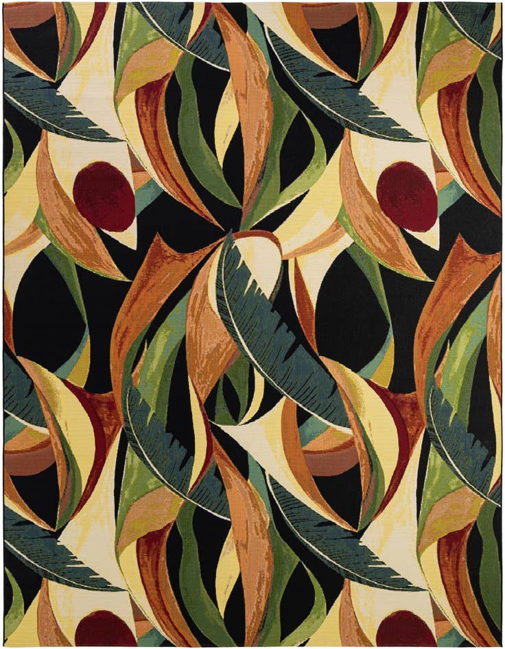 Detail image of 10' x 13' Easy-Clean Botanical Indoor / Outdoor Rug
