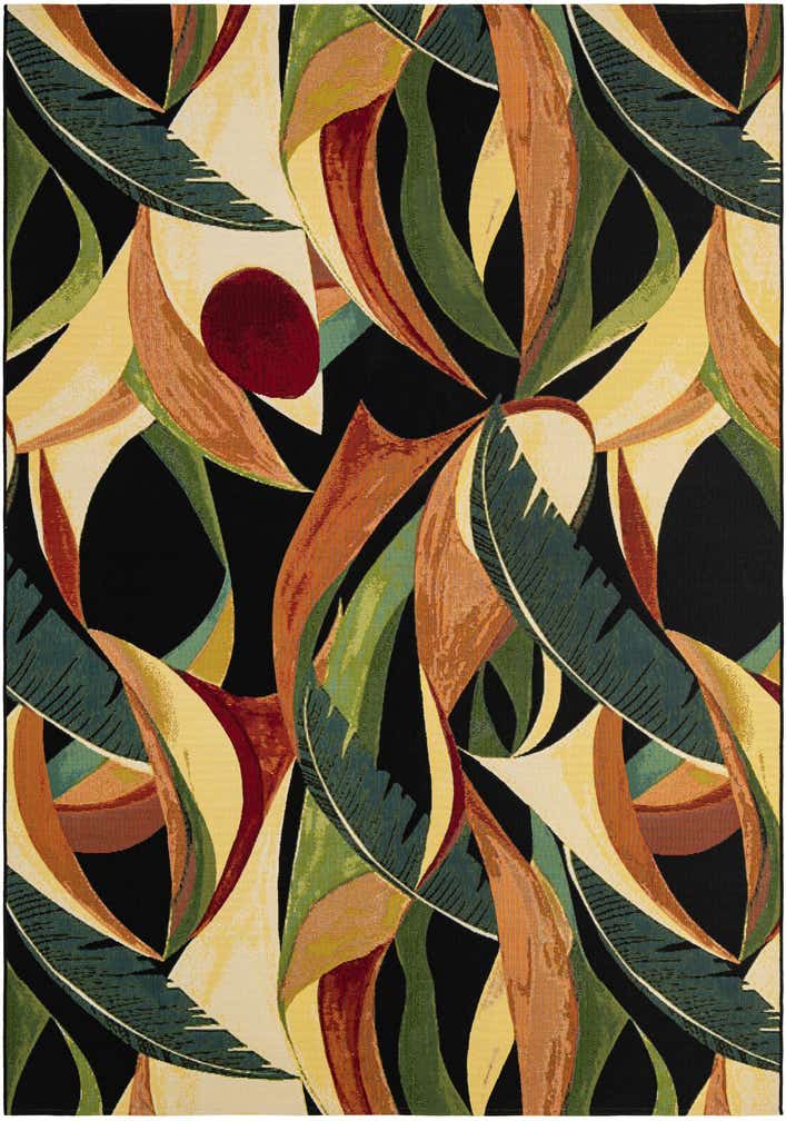 7' x 10' Easy-Clean Botanical Indoor / Outdoor Rug