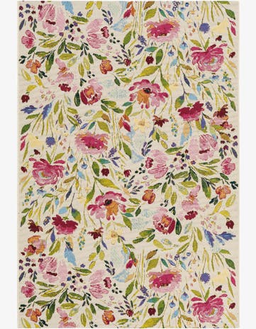 Easy-Clean Botanical Indoor / Outdoor Rug