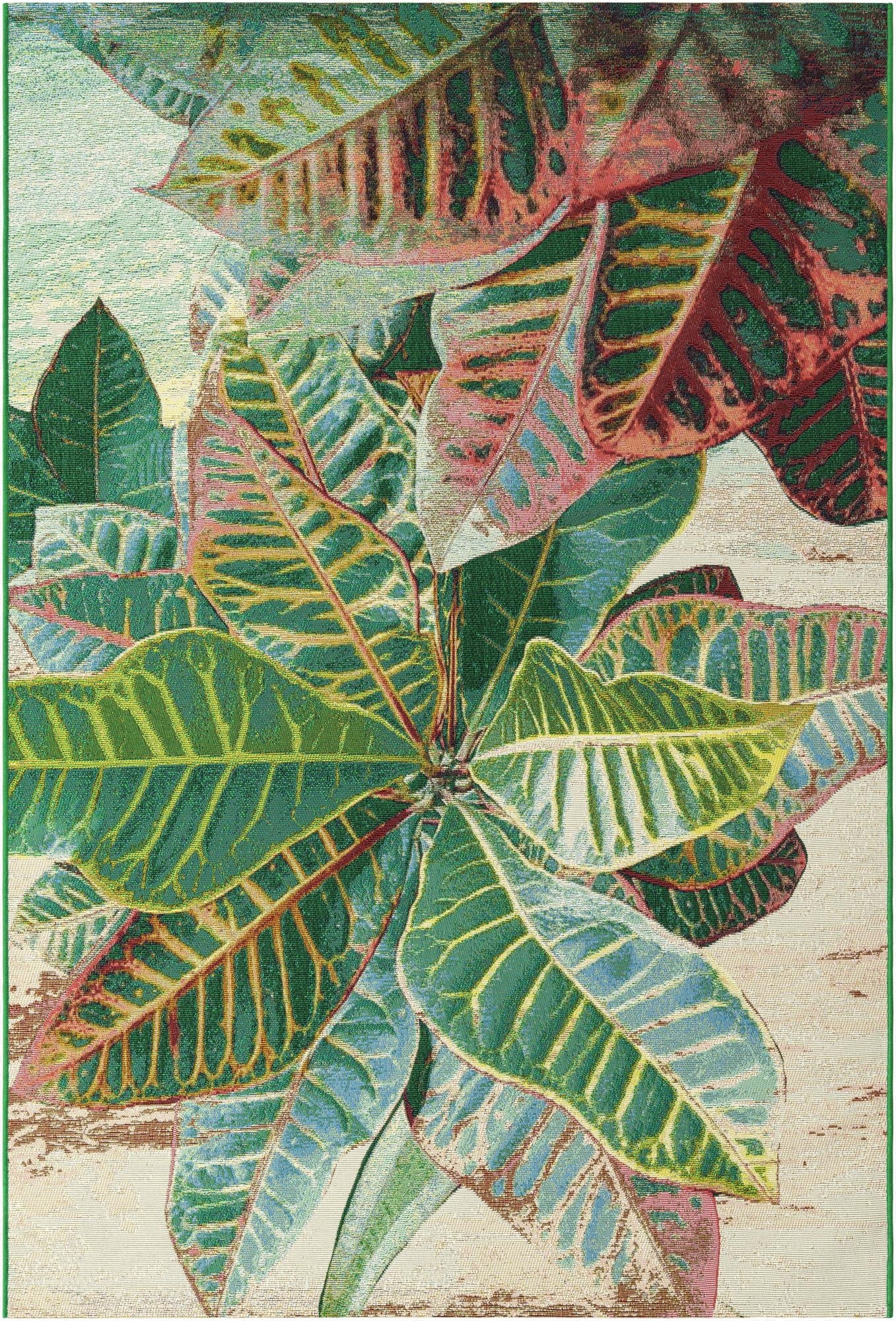 5' 3 x 8'  Washable Botanical Indoor / Outdoor Rug