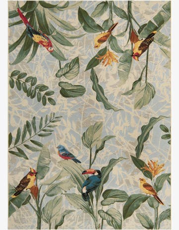 7' x 10' Easy-Clean Botanical Indoor / Outdoor Rug