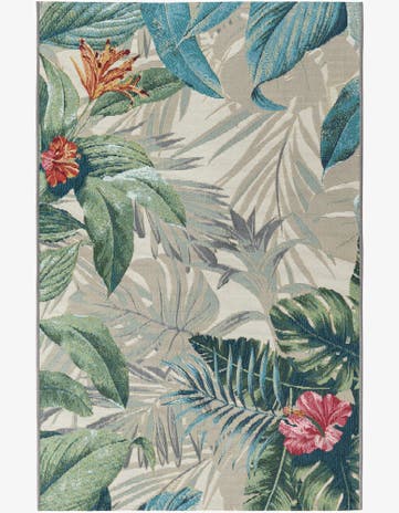 Easy-Clean Botanical Indoor / Outdoor Rug