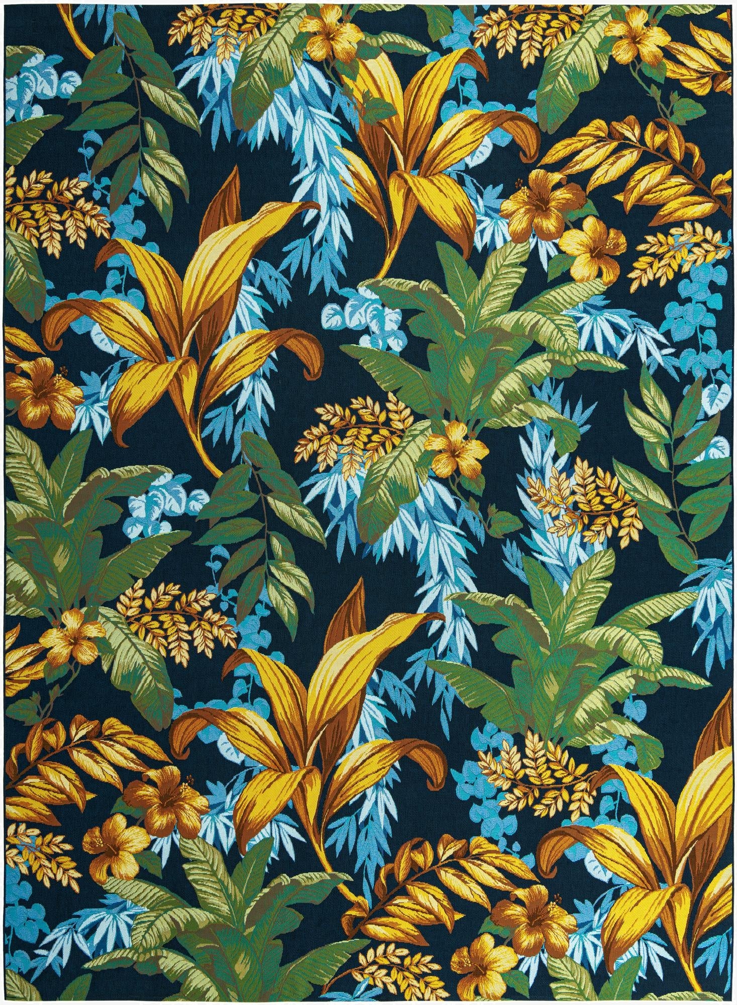 10' x 14' 2  Washable Botanical Indoor / Outdoor Rug