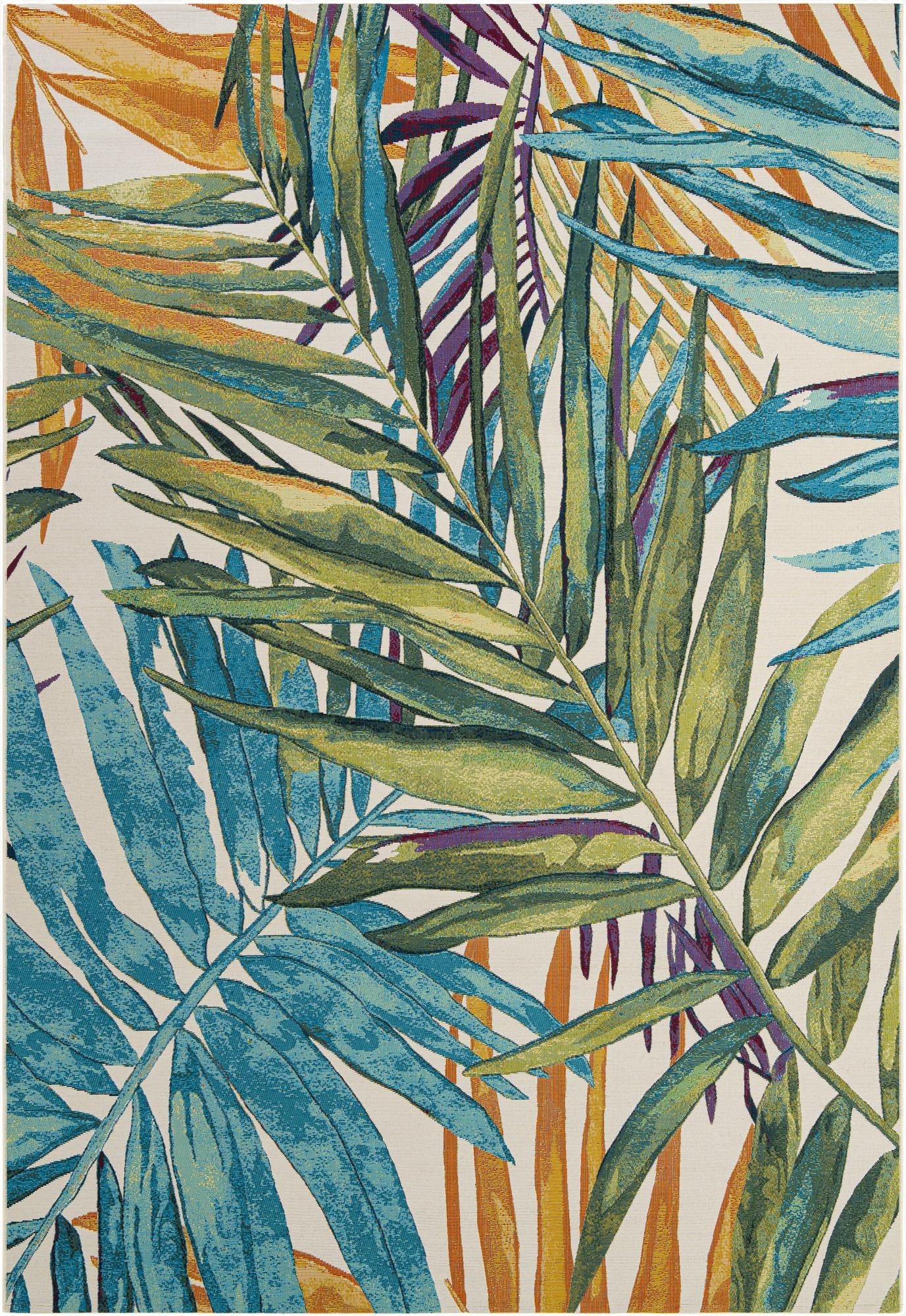 Primary image 7' x 10'  Washable Botanical Indoor / Outdoor Rug