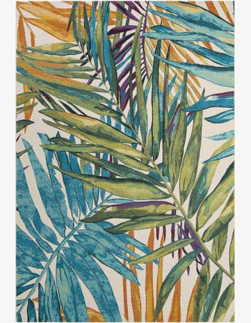 7' x 10' Easy-Clean Botanical Indoor / Outdoor Rug