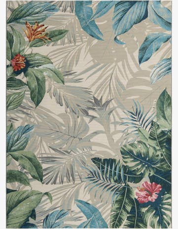 7' 10 x 11' Easy-Clean Botanical Indoor / Outdoor Rug