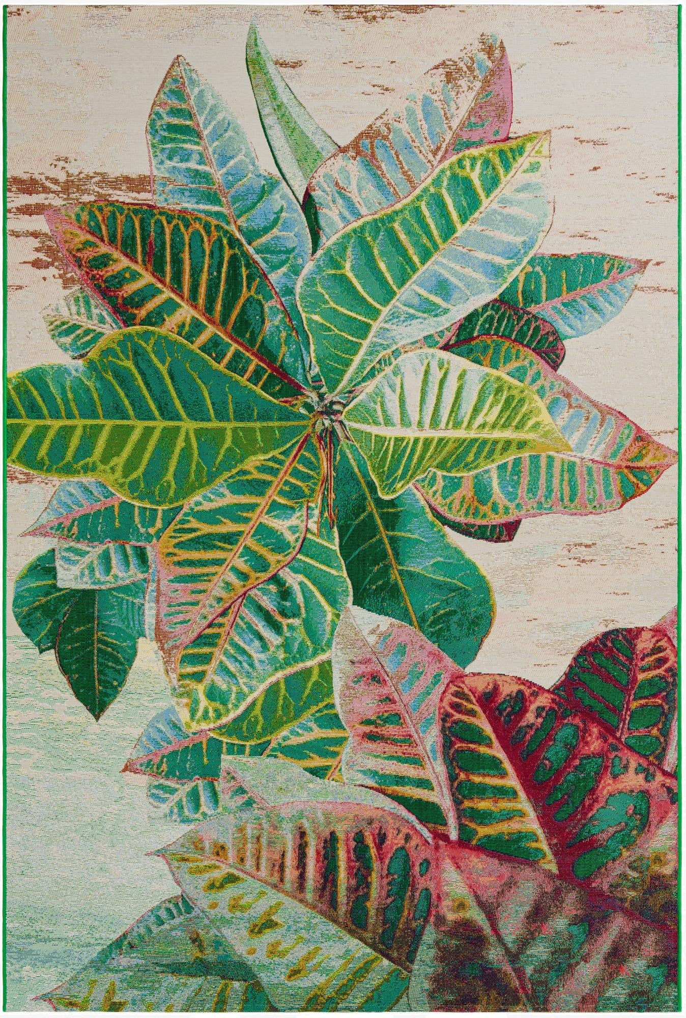 Primary image 6' x 9'  Washable Botanical Indoor / Outdoor Rug