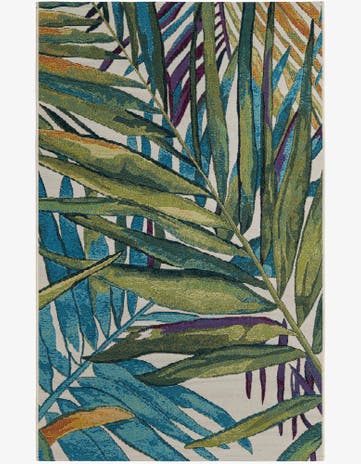 3' 3 x 5' 3 Easy-Clean Botanical Indoor / Outdoor Rug
