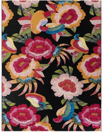 Easy-Clean Botanical Indoor / Outdoor Rug