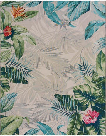 Easy-Clean Botanical Indoor / Outdoor Rug