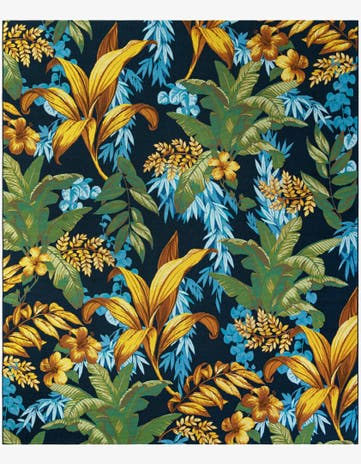 10' x 12' Easy-Clean Botanical Indoor / Outdoor Rug