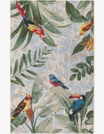 3' 3 x 5' 3 Easy-Clean Botanical Indoor / Outdoor Rug