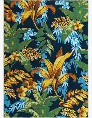 Easy-Clean Botanical Indoor / Outdoor Rug