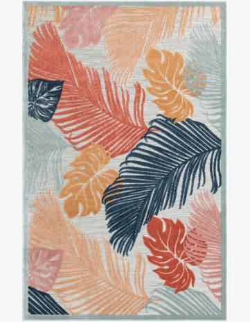 Easy-Clean Botanical Indoor / Outdoor Rug