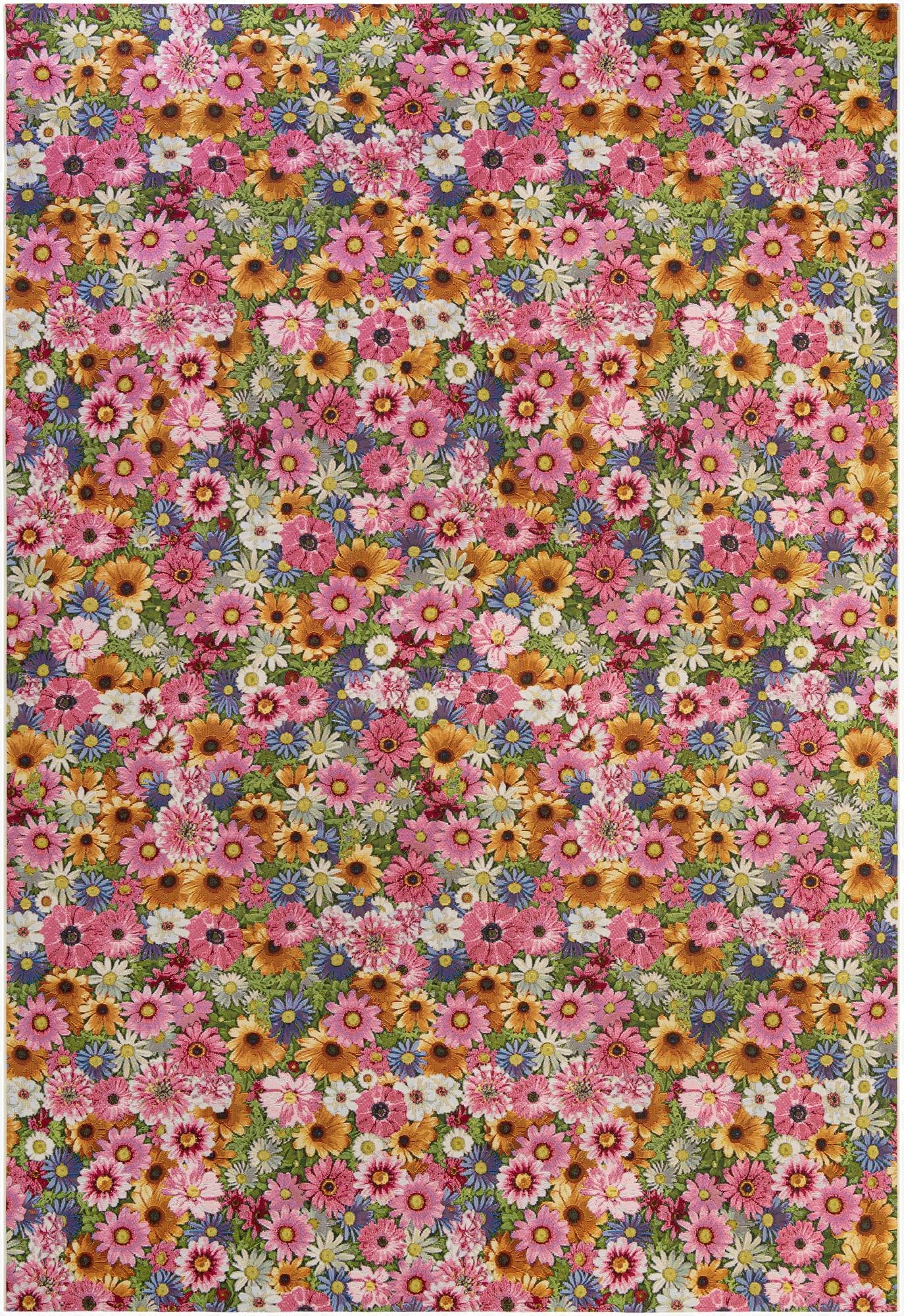 Primary image  10' x 14'  Washable Botanical Indoor / Outdoor Rug