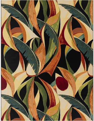 9' x 12' Easy-Clean Botanical Indoor / Outdoor Rug