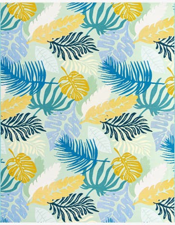 Easy-Clean Botanical Indoor / Outdoor Rug