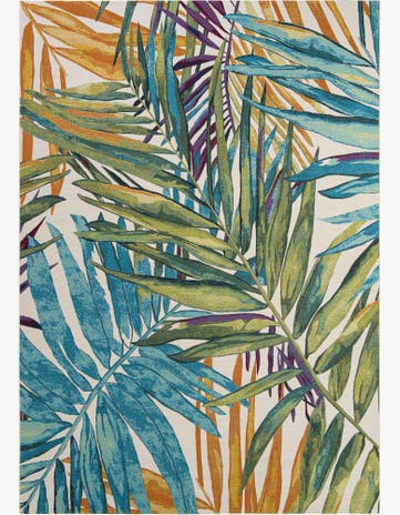 7' 10 x 11' Easy-Clean Botanical Indoor / Outdoor Rug