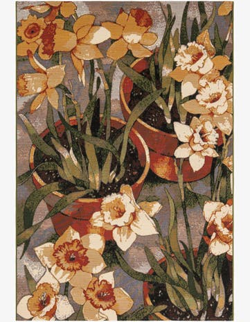 Easy-Clean Botanical Indoor / Outdoor Rug