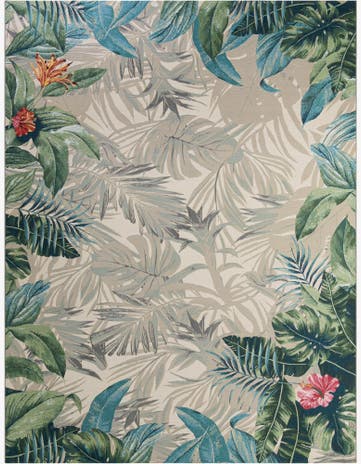 10' x 13' Easy-Clean Botanical Indoor / Outdoor Rug
