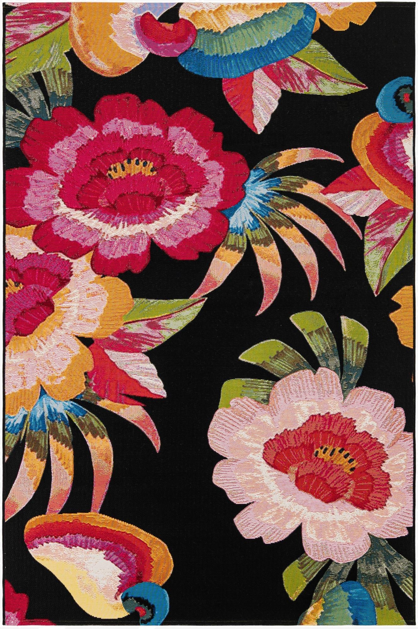 5' x 8'  Washable Botanical Indoor / Outdoor Rug