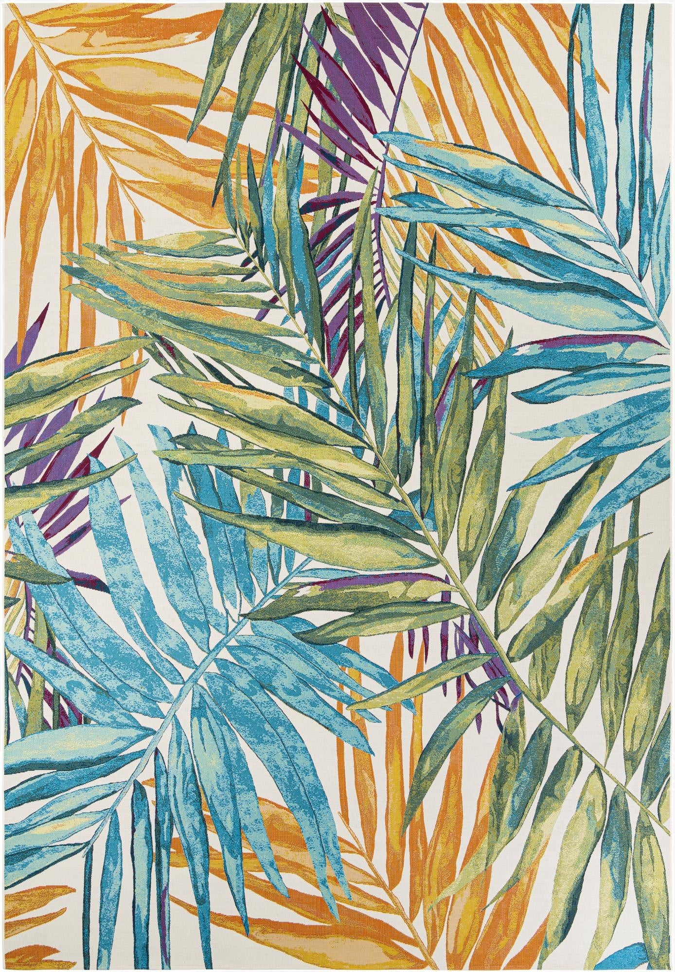 10' x 14' 2  Washable Botanical Indoor / Outdoor Rug