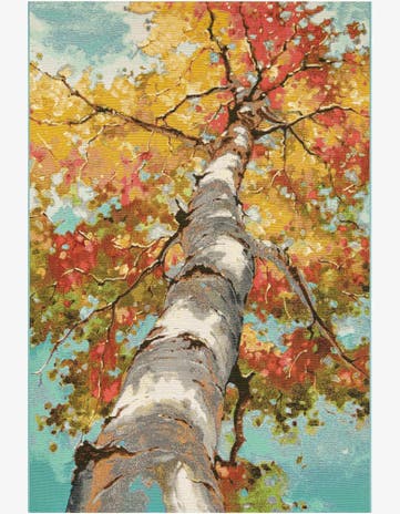 6' 1 x 9' Easy-Clean Botanical Indoor / Outdoor Rug