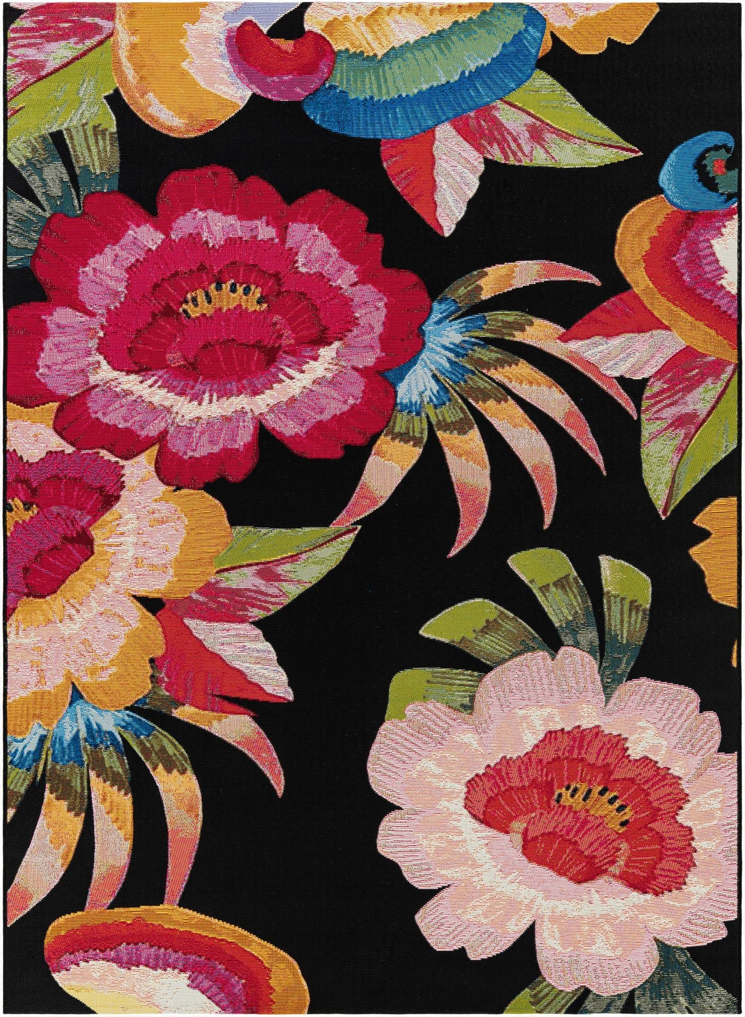 5' x 7'  Washable Botanical Indoor / Outdoor Rug