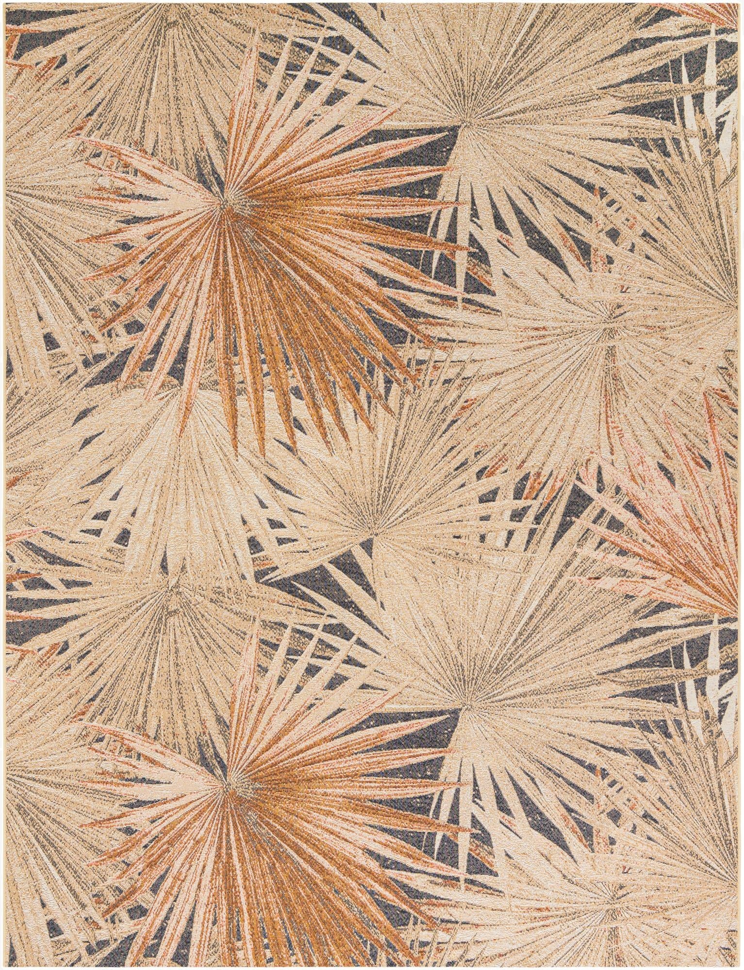 7' 10 x 10'  Washable Botanical Indoor / Outdoor Rug