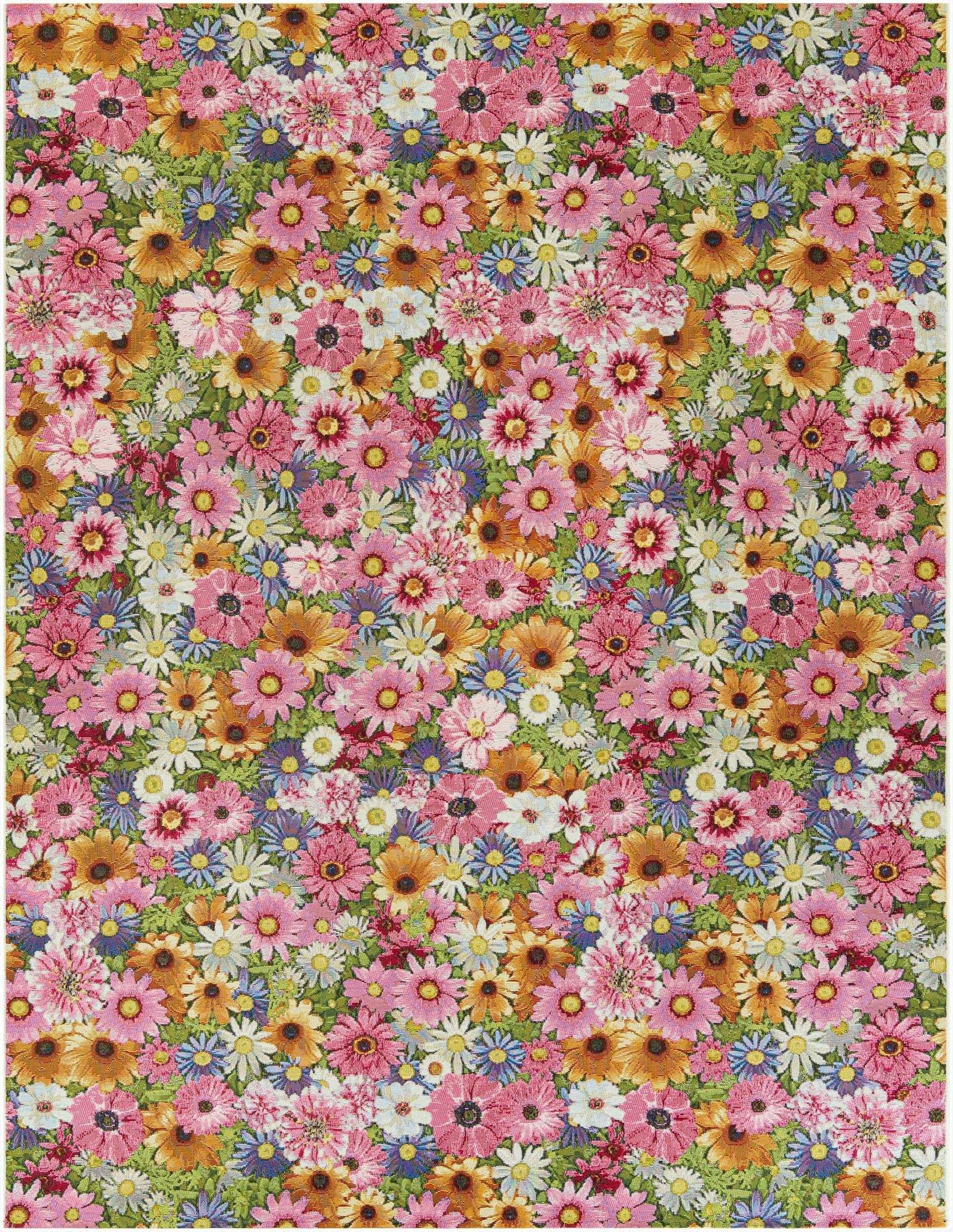 8' x 10'  Washable Botanical Indoor / Outdoor Rug