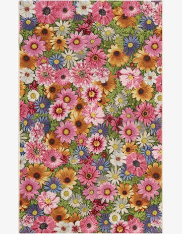 3' 3 x 5' 3 Easy-Clean Botanical Indoor / Outdoor Rug