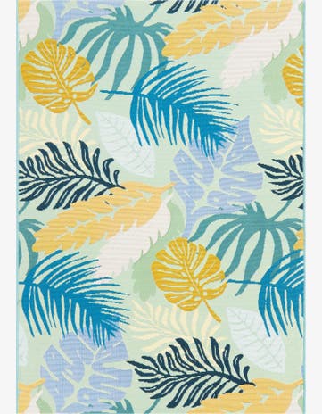 Easy-Clean Botanical Indoor / Outdoor Rug