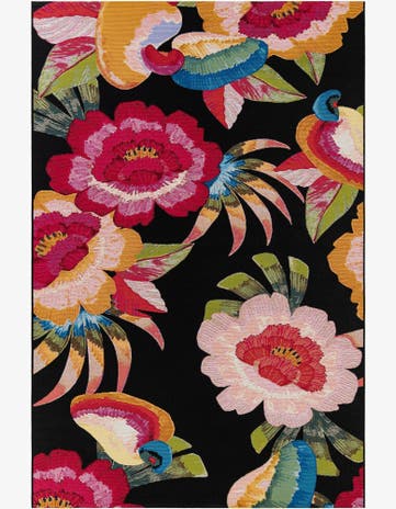 6' x 9' Easy-Clean Botanical Indoor / Outdoor Rug