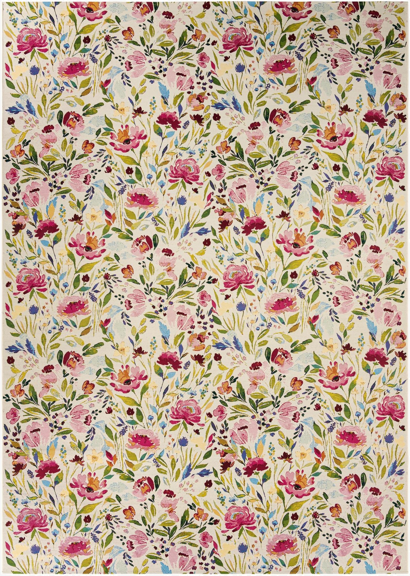 10' x 14' 2  Washable Botanical Indoor / Outdoor Rug