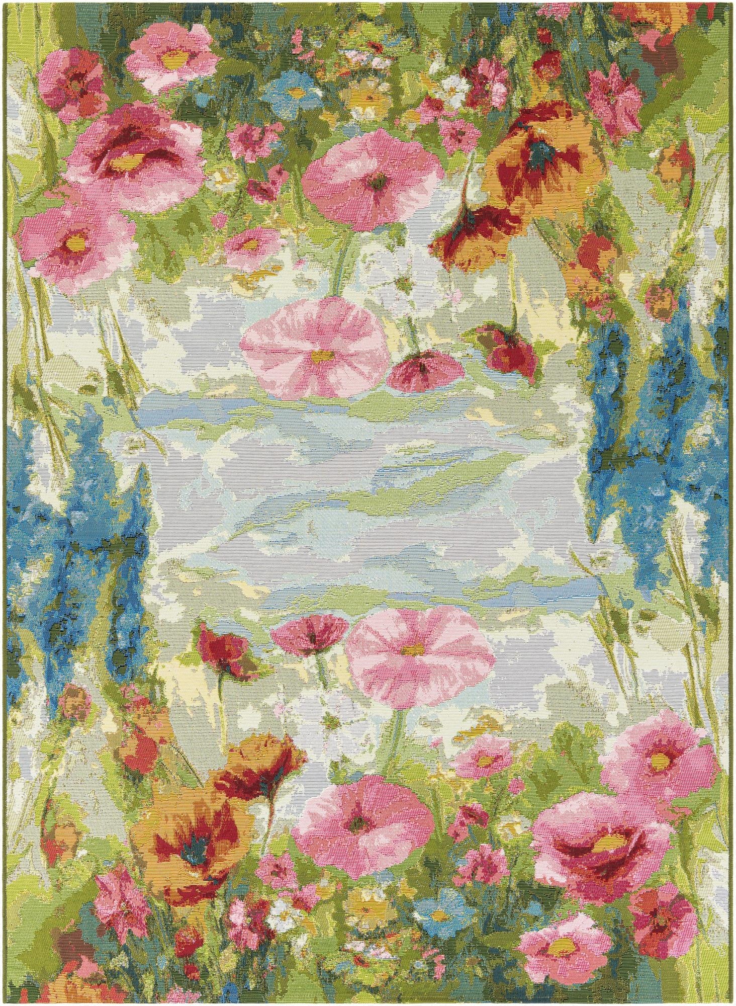 5' x 7'  Washable Botanical Indoor / Outdoor Rug