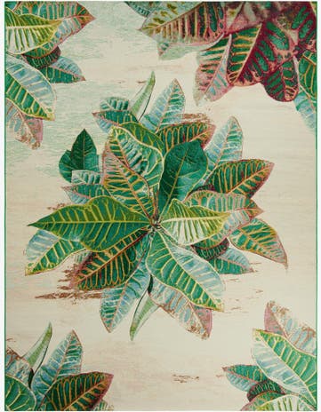 9' x 12' Easy-Clean Botanical Indoor / Outdoor Rug