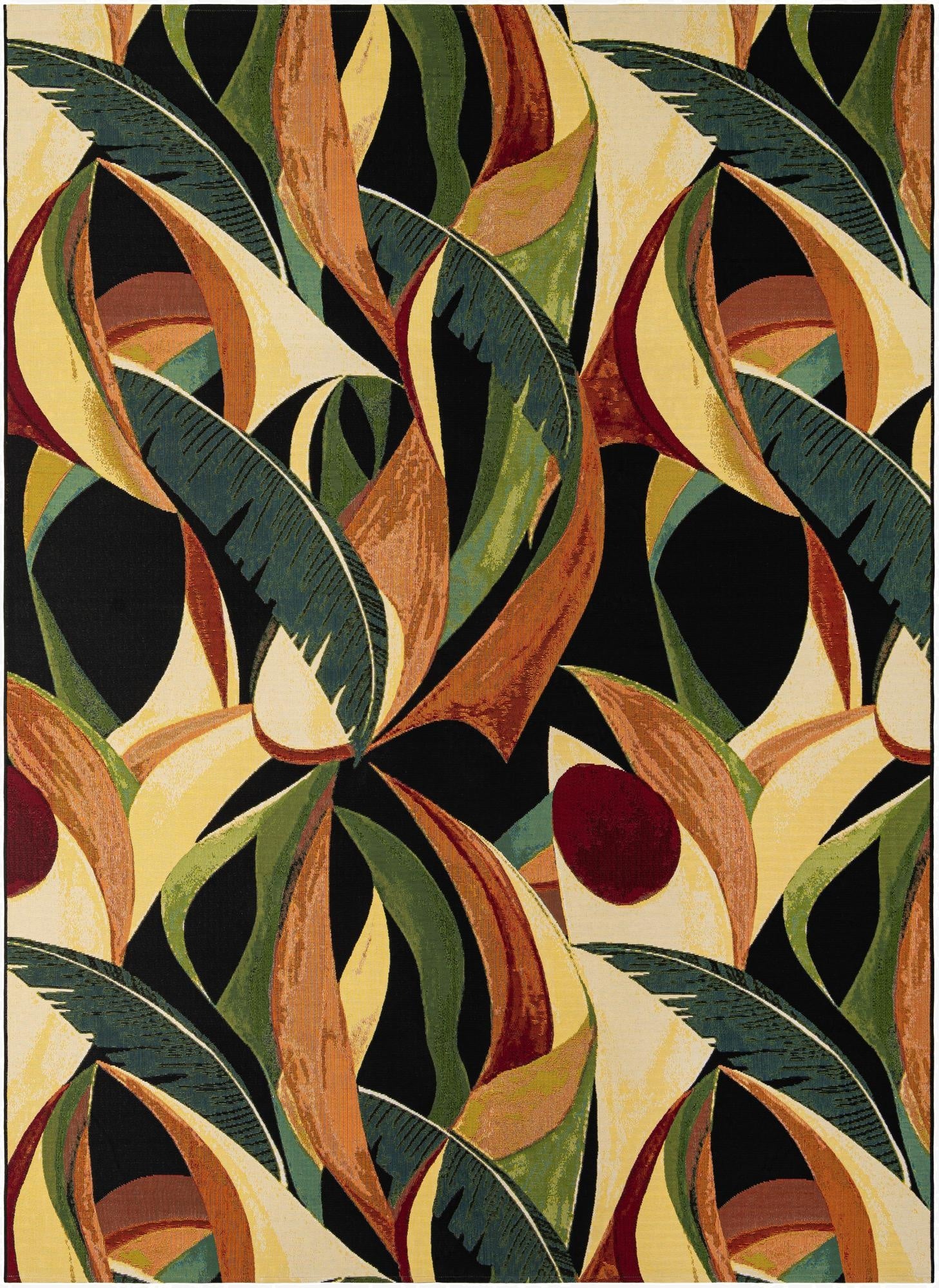 7' 10 x 11'  Washable Botanical Indoor / Outdoor Rug